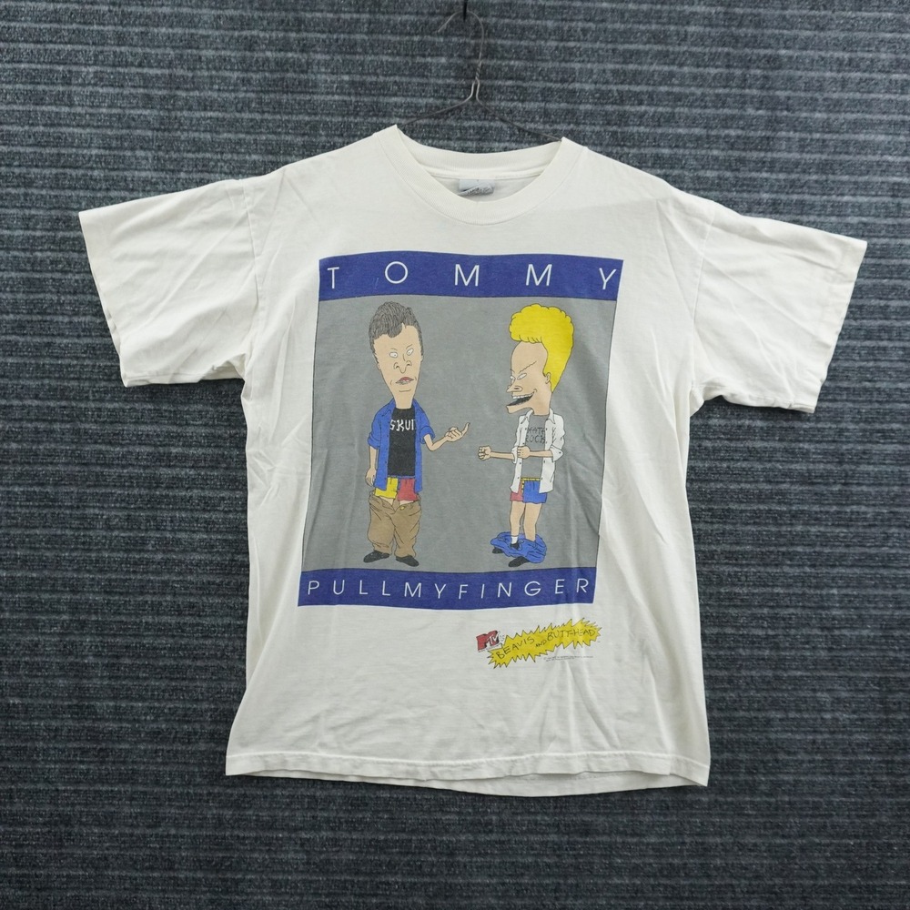 Stanley Desantis Beavis and Butt-Head T-Shirt Mens Large White Tommy Parody